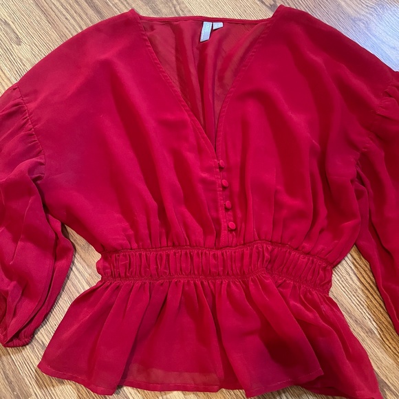 ASOS Sheer Red Top (size 10) - Picture 1 of 6